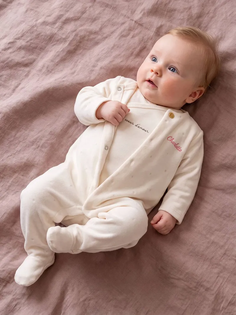 Vertbaudet Baby-Set aus Jacke, Beige meliert, – Produktbild 4 von 4