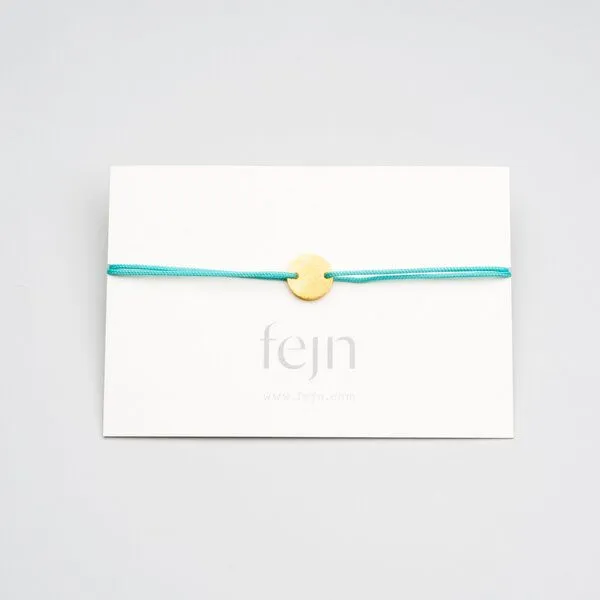 fejn jewelry fejn jewelry Armband 'satin disc' mit farbigen Textilband, Gold, – Produktbild 5 von 8