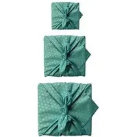 FabRap Gift Wrap FabRap Gift Wrap Wiederverwendbare Geschenkverpackung Furoshiki - FabRap Set mit drei Größen (einseitig), Jade (grün), – Produktbild 1 von 1