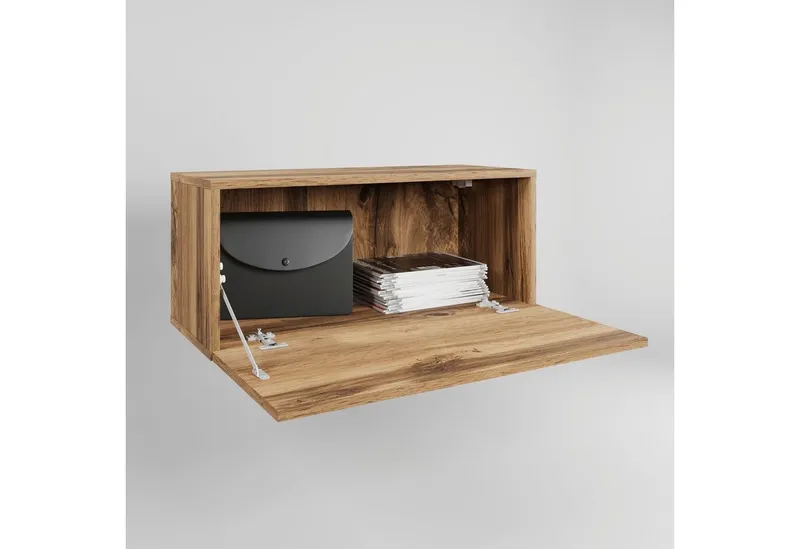 OTTO home Garderobenschrank Paris Kleine Garderobe Wandschrank 70 cm breit, 1 Klappe, Braun, – Produktbild 4 von 5