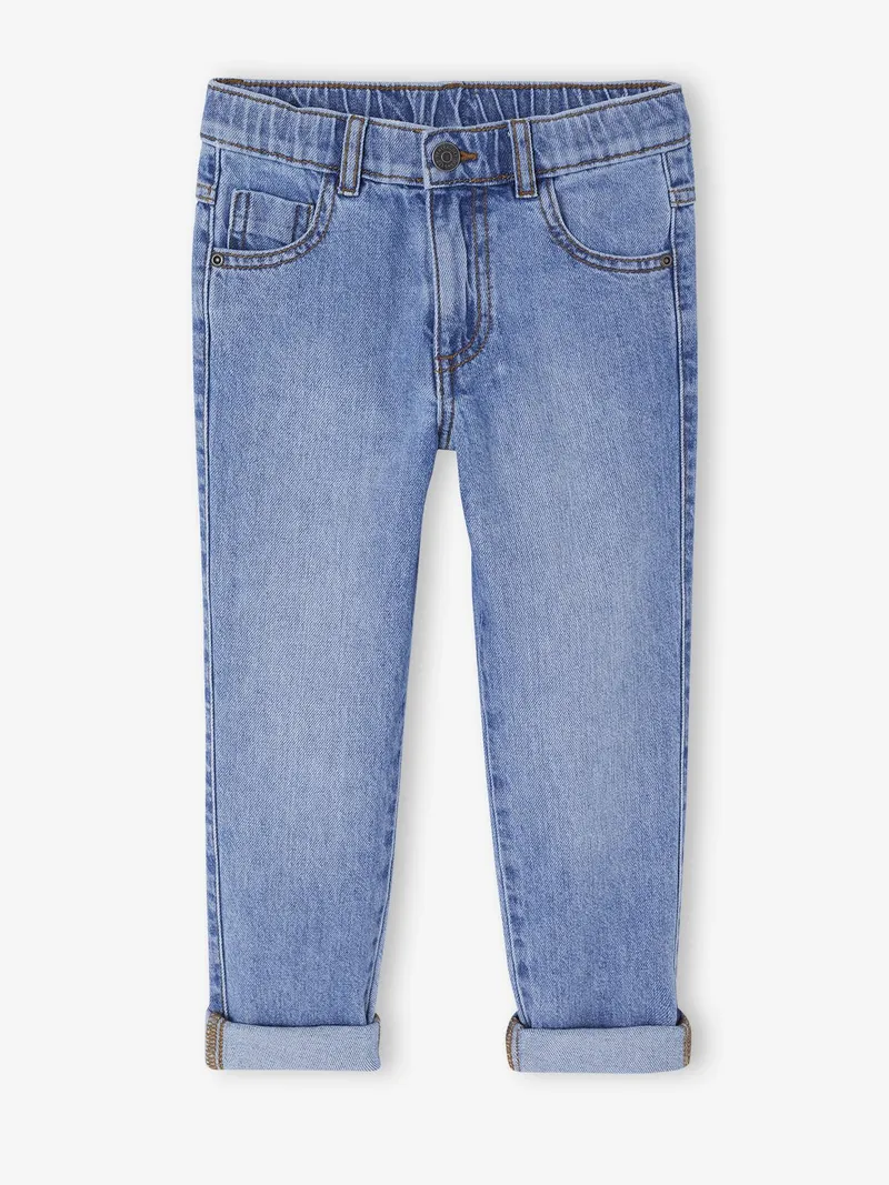 Vertbaudet Weite Kinder Jeans mit verstellbarem Dehnbund, Blue stone, – Produktbild 4 von 4