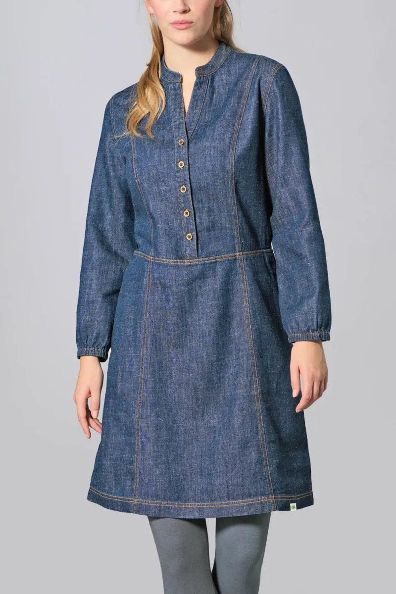 HempAge Hempage Damen vegan Jeanskleid Indigo, Blau, – Produktbild 2 von 2