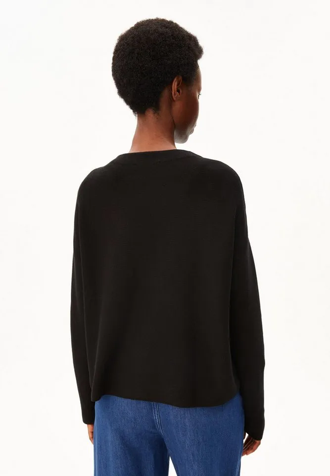 ARMEDANGELS ARMEDANGELS Strickpullover MERINAA LINKS LINKS Loose Fit, Schwarz, – Produktbild 4 von 5