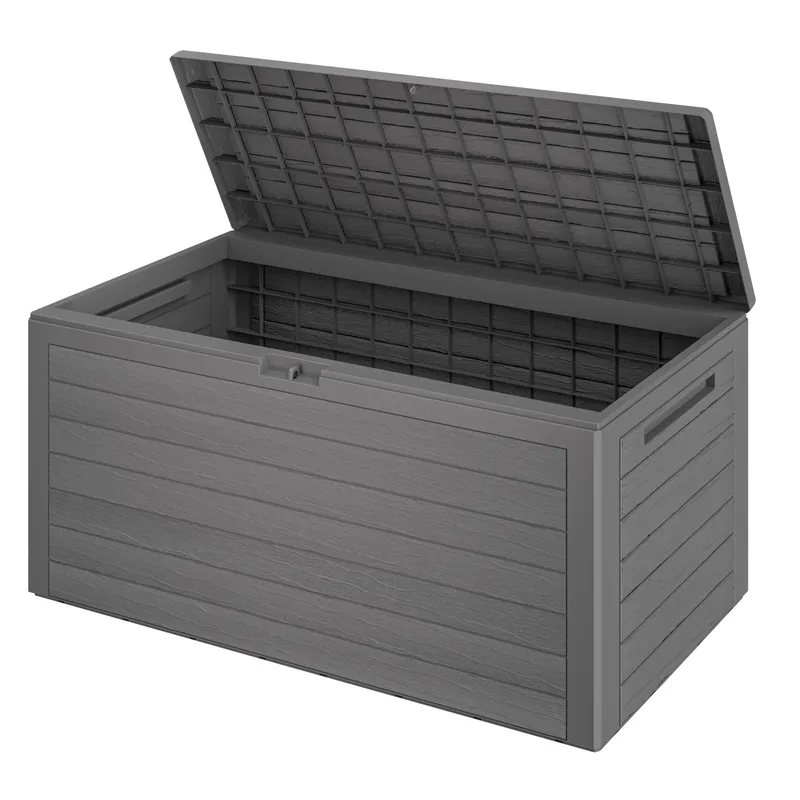 Casaria® Gartenbox Woody 280L Grau Holzoptik wasserdicht, Grau, – Produktbild 1 von 2