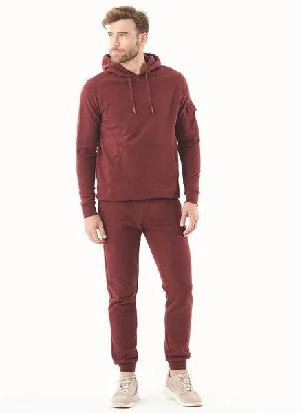 ORGANICATION ORGANICATION ESSENTIALS-PEENO- Soft Touch Sweathose aus Bio-Baumwolle, Rot(bordeaux), – Produktbild 2 von 3