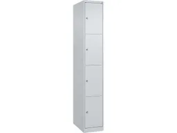 C+P C+P Schließfachschrank Classic PLUS, 4 Fächer, 1850x300x500mm, Lichtgrau/Lichtgrau – Produktbild 1 von 1