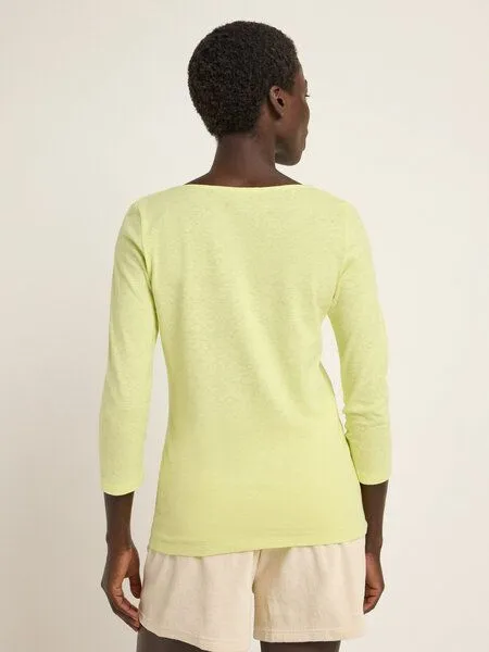 LANIUS LANIUS Wasserfallshirt (OCS) aus Hanf und Bio-Baumwolle, Lime, – Produktbild 2 von 4
