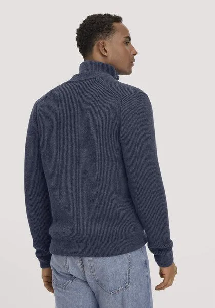 hessnatur hessnatur Double-Knit Cardigan Regular aus Bio-Baumwolle und Bio-Merinowolle mit recycelter Wolle, Mitternachtsblau, – Produktbild 2 von 4
