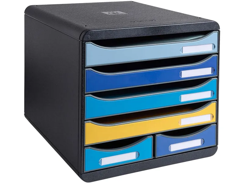 Exacompta Exacompta Schubladenbox 'BEE BLUE Big-Box Maxi' mit 6 Schubfächern, aus Recyclingkunststof – Produktbild 2 von 3