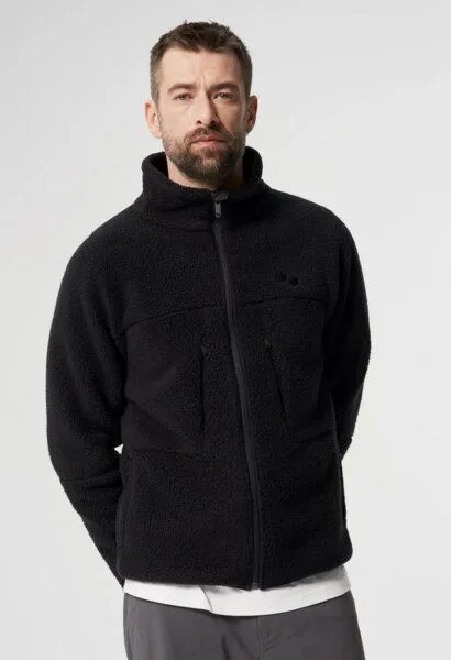 PINQPONQ pinqponq Fleece Jacket - Eternal Olive - Peat Black (Male), Schwarz, – Produktbild 1 von 4