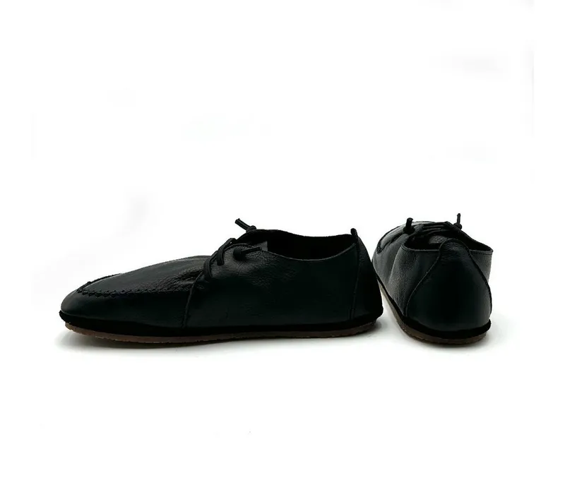 Pololo Pololo Barfuß Slipper Manolo, Barfußschuh aus IVN zertifiziertem und pflanzlich gegerbtem Naturleder, Schwarz, – Produktbild 3 von 5