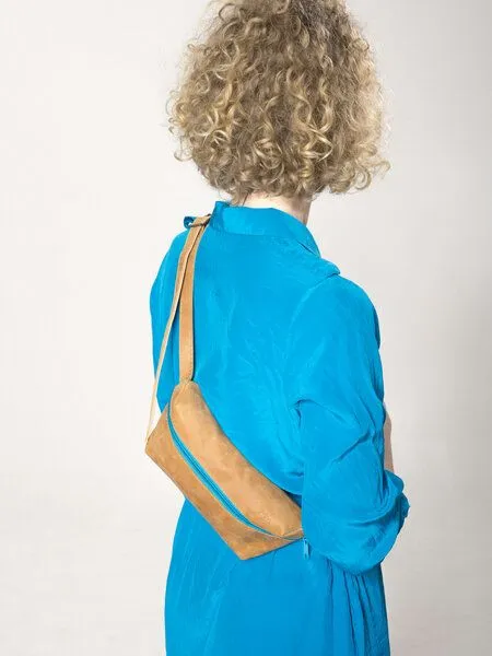 monday market monday market Bauchtasche Luca aus Pull-Up-Leder, Braun-türkis, – Produktbild 3 von 3