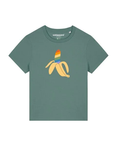 watapparel watapparel T-Shirt Frauen Rainbow Banana, Green bay, – Produktbild 1 von 3