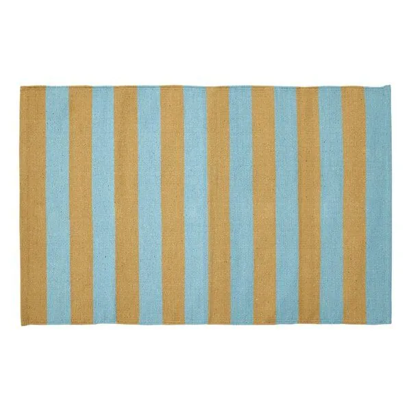 liv interior liv interior Recycelter Baumwollteppich SIESTA, Beige/türkis, – Produktbild 1 von 4