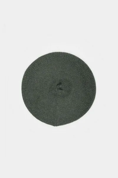 Rifò - Circular Fashion Made in Italy Rifò - Circular Fashion Made in Italy Woll Baskenmütze aus recycteltem Kaschmir Modell: Nicole, Green foresta (grün), – Produktbild 3 von 4