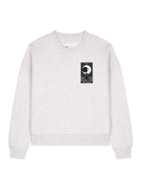 watapparel watapparel Sweatshirt Frauen Tarot The Moon, Cool heather grey, – Produktbild 1 von 2