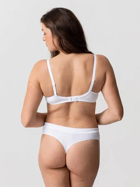 erlich textil erlich textil Paula bügelloser BH mit Spitze aus Polyamid, made in Europe, Weiß, – Produktbild 5 von 6