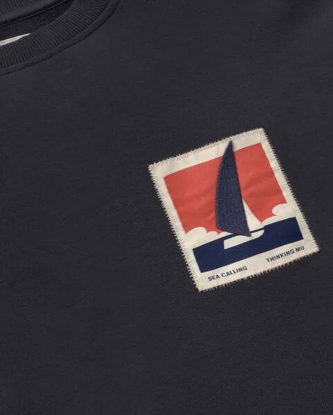 thinking mu thinking mu Optimist Navy Leon Sweatshirt, Dunkelblau (navy), – Produktbild 1 von 4