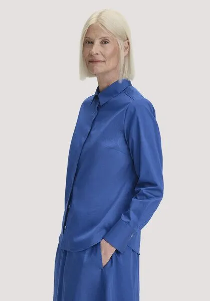 hessnatur hessnatur Bluse Relaxed aus reiner Bio-Baumwolle, Kobalt, – Produktbild 1 von 4