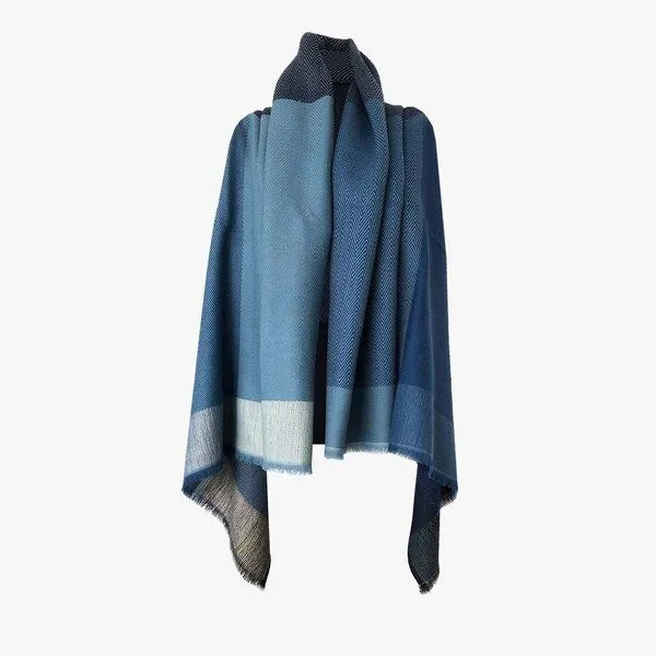 Fifth Origins Fifth Origins Damen Cape aus Bio-Wolle Infinity, Denim blue, – Produktbild 2 von 4