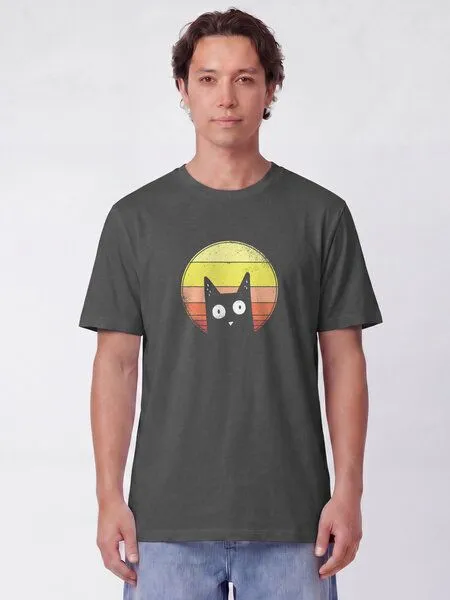 watapparel watapparel T-Shirt Unisex Sunset Cat, Anthracite, – Produktbild 2 von 2