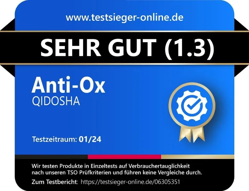QIDOSHA Antioxidantien-Komplex ANTI-OX Kapseln, 120 St., 52 g, Mit Alpha-Liponsäure und Quercetin – Produktbild 5 von 5