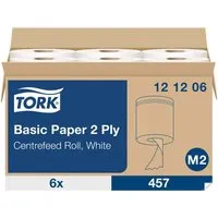 Tork Tork Standard-Papierwischtücher mit Innenabrollung M2, 6 x 457 Blatt, weiß – Produktbild 1 von 1