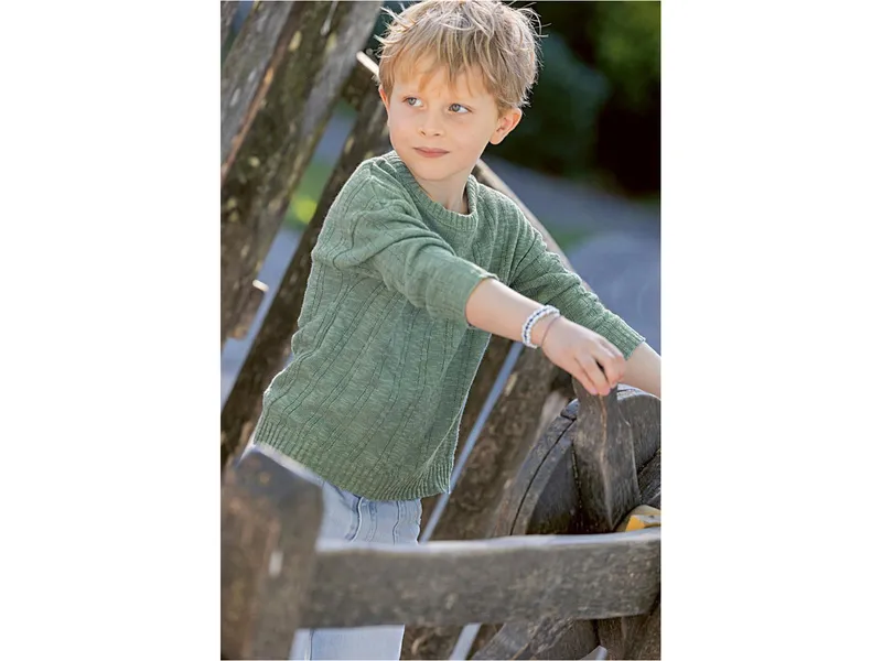 Disana Disana Kinder Leinen-Pullover jade Gr.74/80, Grün, – Produktbild 2 von 2