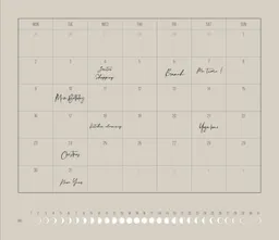 Mondkalender 2027 - Wandkalender A3, A4 - beige // ShellyCreates – Produktbild 1 von 1