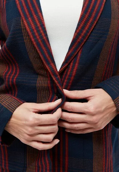Givn Berlin Givn Berlin Flanellblazer EDITH aus Bio-Baumwolle, Blau, – Produktbild 3 von 4