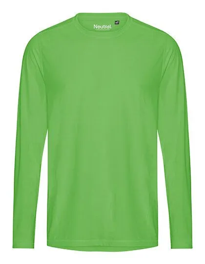 Neutral Neutral® Herren / Unisex Langarm T-Shirt Rundhals Recycled Sportshirt Unterziehshirt, Grün (lime), – Produktbild 2 von 3