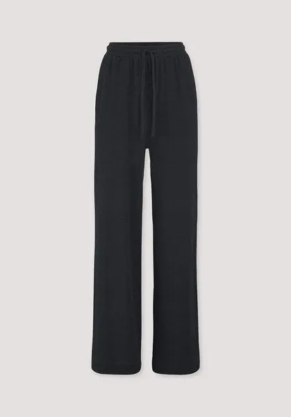 hessnatur hessnatur Jersey Hose Wide Leg Relaxed aus reiner Bio-Baumwolle mit Leinen, Schwarz, – Produktbild 4 von 4