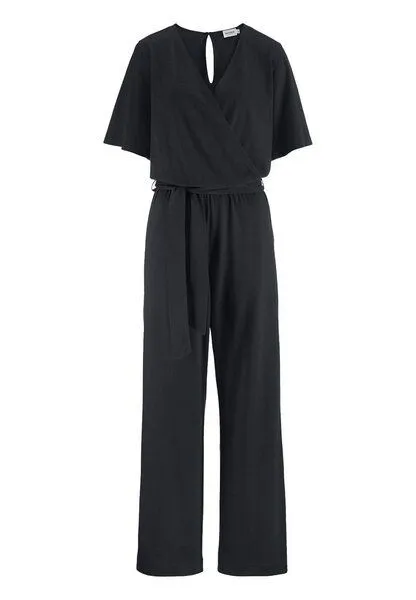hessnatur hessnatur Jersey Overall Regular in reiner Bio-Baumwolle, Schwarz, – Produktbild 3 von 4