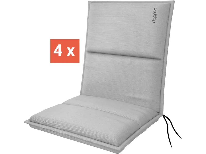 Doppler doppler Auflage "CITY" für Niederlehner, 4er-Pack, 100x48x6 cm, Polyester, hellgrau – Produktbild 1 von 1
