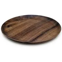 NATUREHOME NATUREHOME Servierteller aus Nussbaumholz, rund 20 - 25 cm – Massivholz Teller, Handgefertigt & Geölt, Holzteller als Servierplatte oder Deko-Ablage – Produktbild 1 von 1