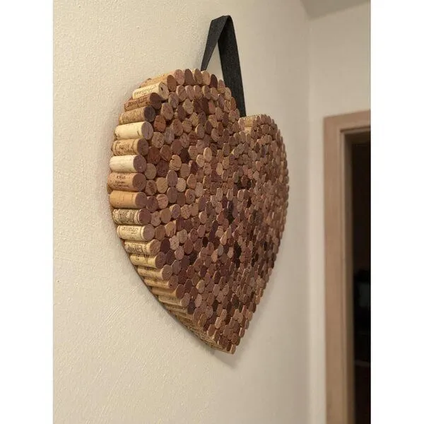 Kork-Deko Kork-Deko Pinnwand - Herz aus gebrauchten Weinkorken | 60x40cm | Wanddeko – Produktbild 2 von 6