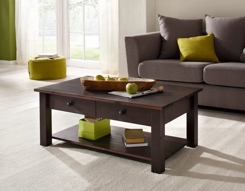 OTTO home Couchtisch Chicago (Couchtisch, Sofatisch, OTTOs Choice), in zwei Größen, Landhausstil, zusätzlicher Stauraum, Braun|weiß, – Produktbild 3 von 5
