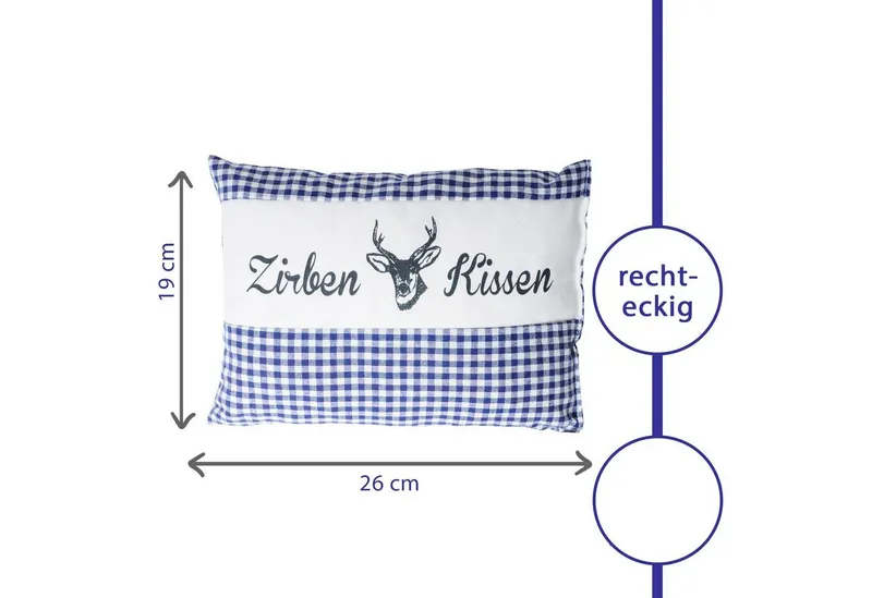 Dr. Berger Zirbenkissen Zirbenkissen Vichy Blau 26 x 19 cm, Blau, – Produktbild 4 von 5