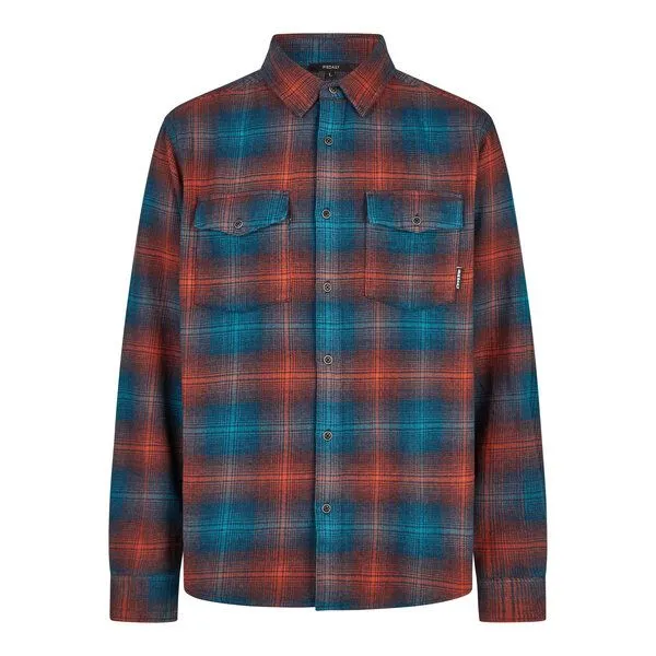 Iriedaily Iriedaily Rosomako Flannel Shirt, Navy (blau/orange), – Produktbild 1 von 3