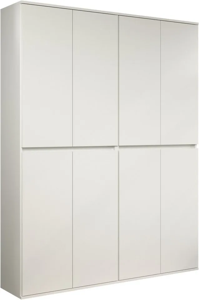 Home affaire Garderoben-Set Novara, (Komplett-Set, 2-St), Garderobenschränke mit insgesamt 16 Fächern - (B/T/H) 148/34/191 cm, Weiß, – Produktbild 2 von 5