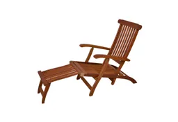 Spetebo Gartenliege Eukalyptus Deckchair mehrfach verstellbar - 163 x 56 cm, Stück, 1 St., Sonnenliege, Holz Gartenliege mit Fußteil klappbar – Produktbild 1 von 1