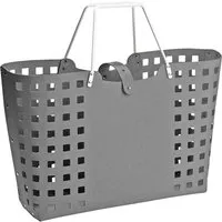 Memo Einkaufskorb 'Square' aus Recyclingleder anthrazit – Produktbild 1 von 1