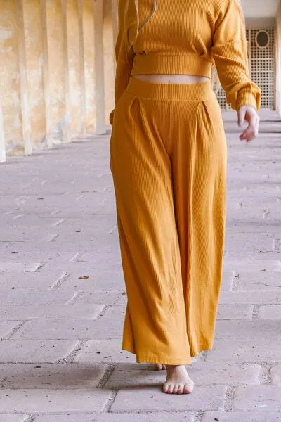 Vivien Joy Vivien Joy Wide Leg Pants Aila Comfy, Amber ( gelb), – Produktbild 4 von 4