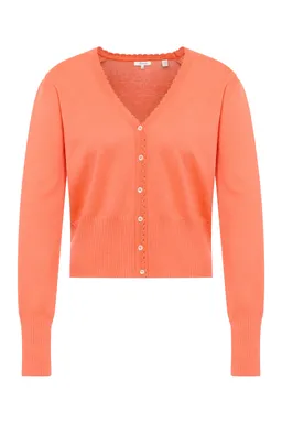 Tranquillo Strickjacke Linaa aus Bio-Baumwolle - camellia orange / S – Produktbild 1 von 1