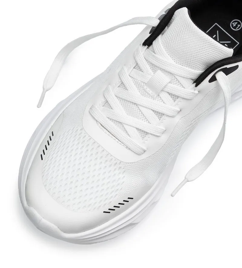 John Devin John Devin Schnürschuh, Freizeitschuhe, Schnürhalbschuhe, Halbschuh, Turnschuh Sneaker NEU im sportiven Look aus luftigem Mesh-Material VEGAN, Weiß, – Produktbild 5 von 5