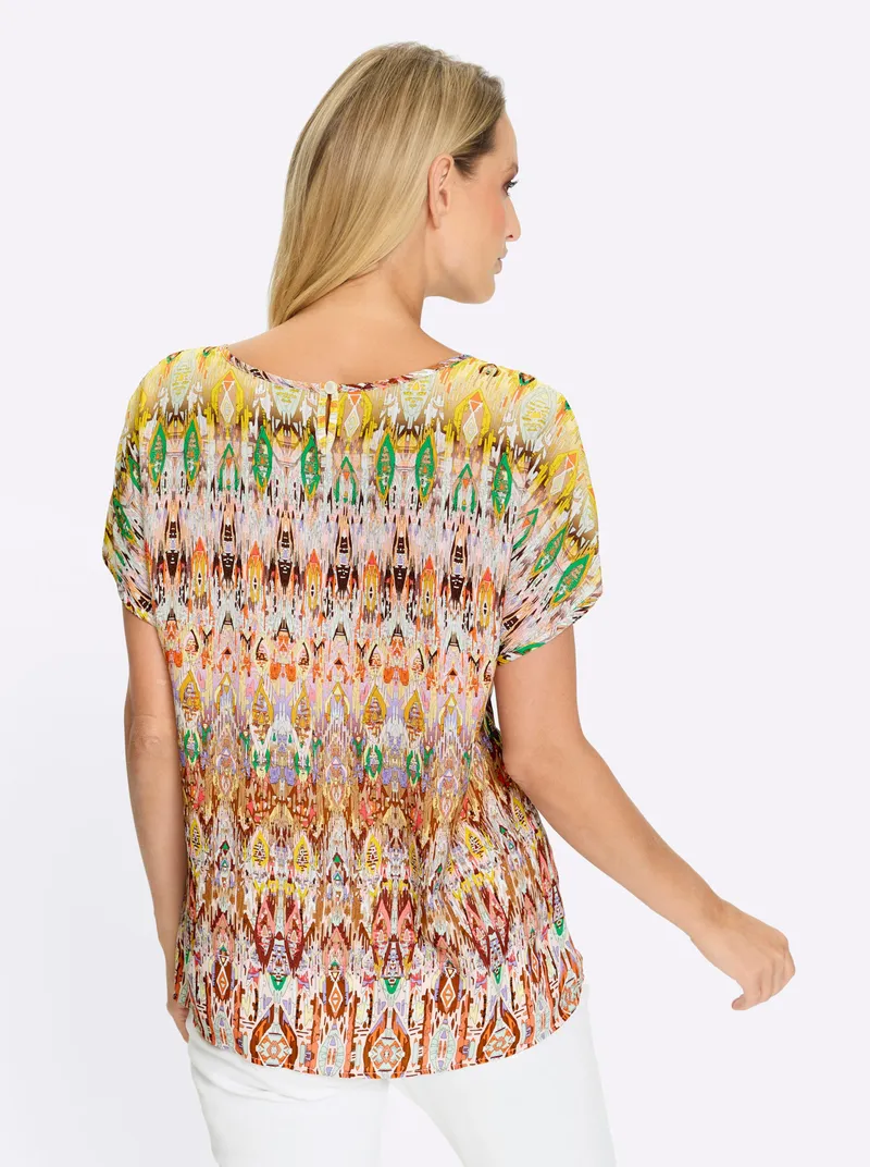 heine Druckbluse, Braun-gelb-bedruckt, – Produktbild 2 von 2