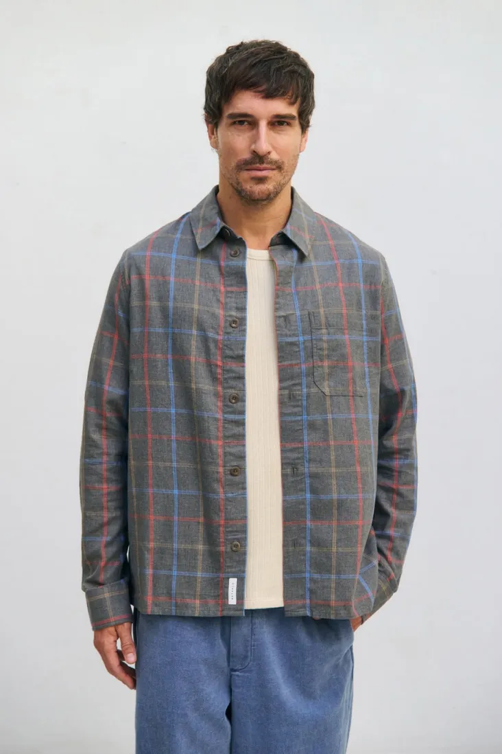 Rotholz Rotholz Herren vegan Hemd Kariert Grau, Grau, – Produktbild 2 von 2