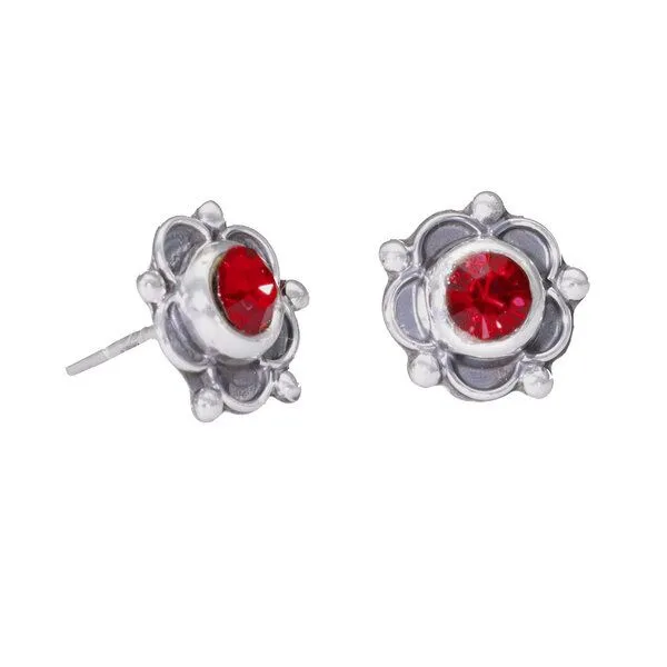 pakilia pakilia Silber Ohrstecker Seerose Fair-Trade und handmade, Rot, – Produktbild 3 von 4