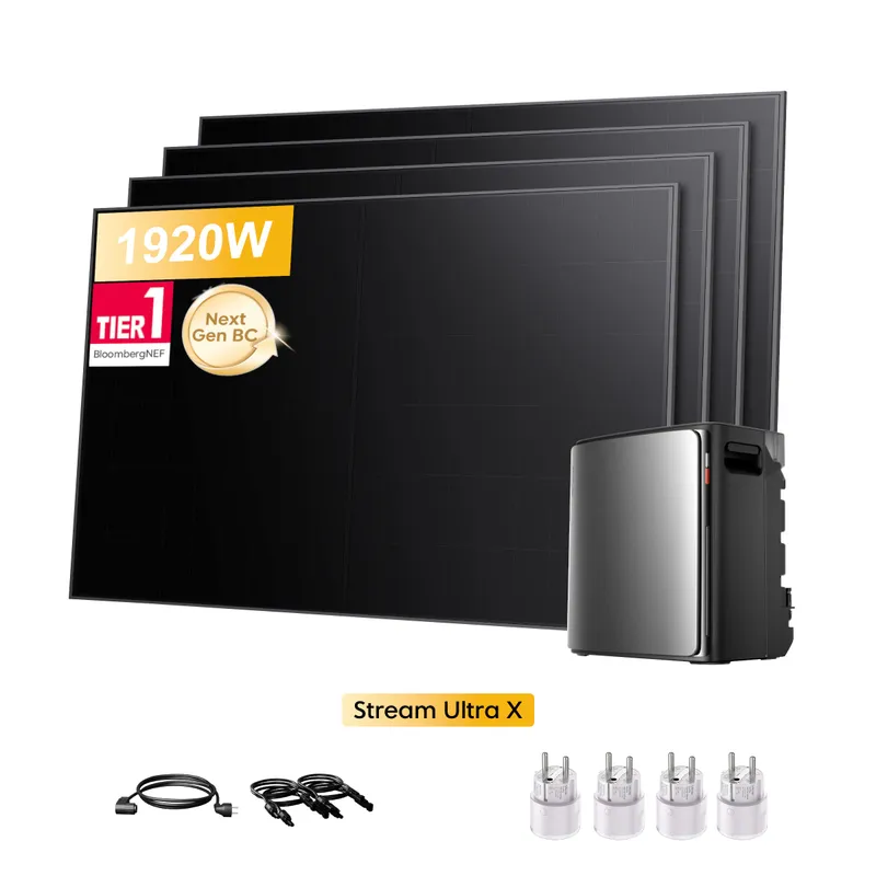 EcoFlow EcoFlow Stream Ultra X, All-in-One Speicher für Balkonkraftwerke, mit 4 x 480Wp Sunpro BC Bifazial Full Black Solarmodul, by Powerness - Stream Ultra X | 3840Wh / 4 x Smart Plug / Selbstabholung – Produktbild 1 von 1