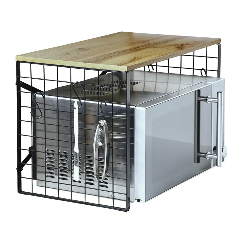 Kesper Mikrowellenregal, Braun | schwarz, – Produktbild 3 von 5